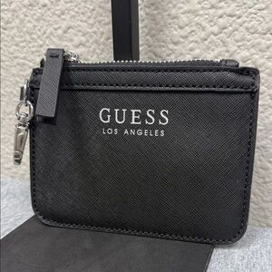 GUESS Black Card Holder with Zip